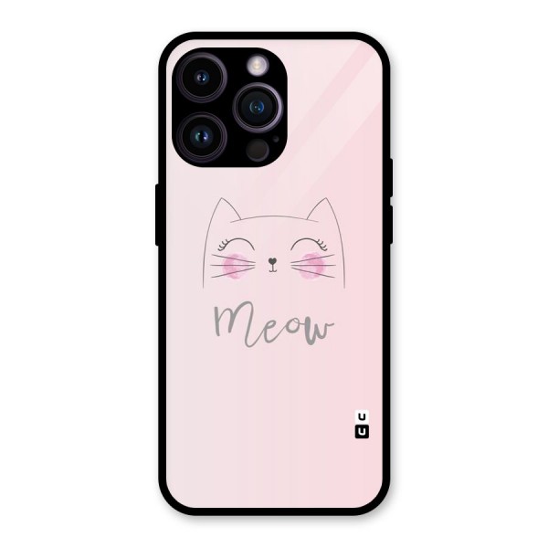 Meow Pink Glass Back Case for iPhone 14 Pro Max