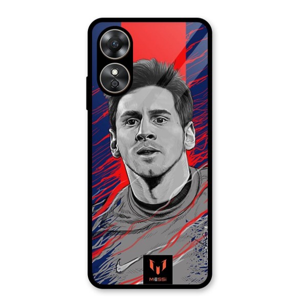 Messi For FCB Glass Back Case for Oppo A17