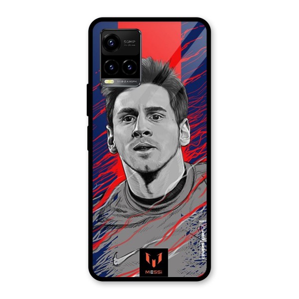 Messi For FCB Glass Back Case for Vivo Y33s