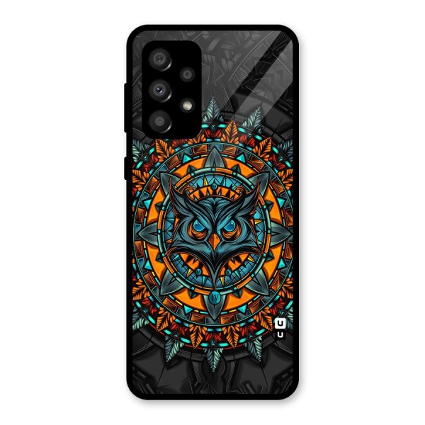 Mighty Owl Artwork Glass Back Case for Galaxy A32