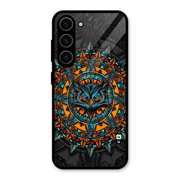 Mighty Owl Artwork Glass Back Case for Galaxy S23