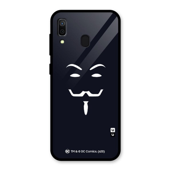 Minimal Anonymous Mask Glass Back Case for Galaxy A30