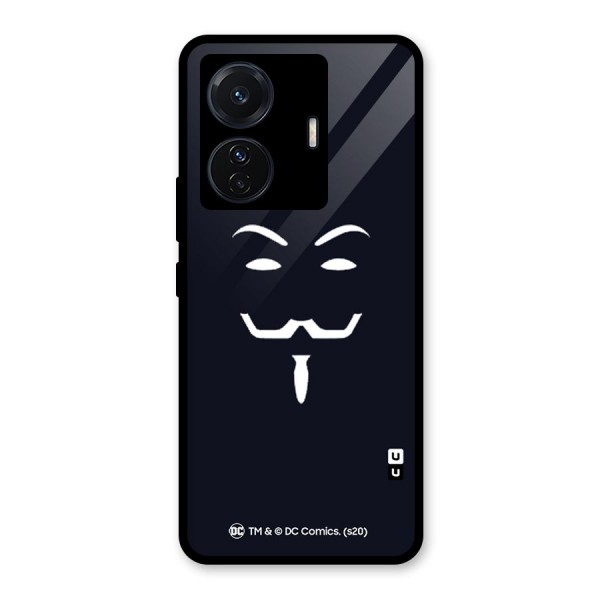 Minimal Anonymous Mask Glass Back Case for Vivo T1 Pro