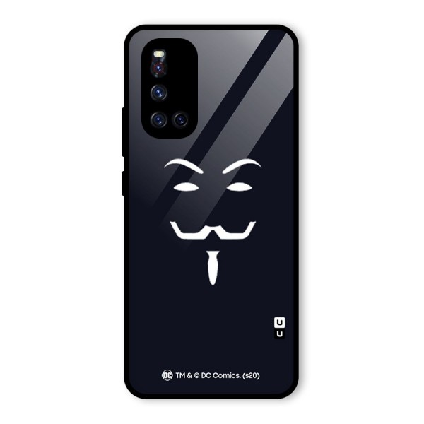 Minimal Anonymous Mask Glass Back Case for Vivo V19