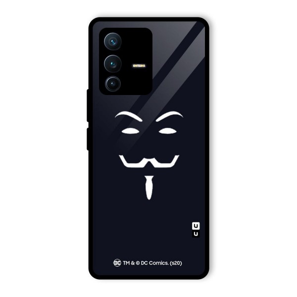 Minimal Anonymous Mask Glass Back Case for Vivo V23 Pro