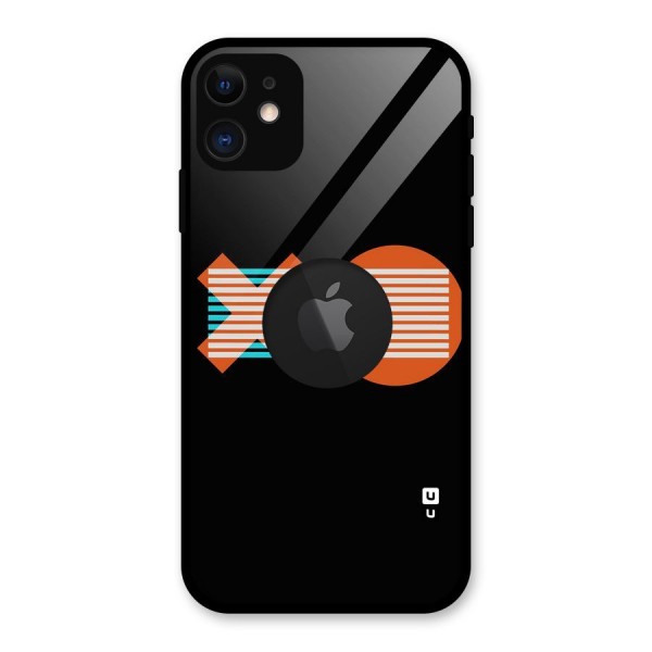 Minimal Art Glass Back Case for iPhone 11 Logo Cut