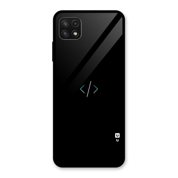 Minimal Dark Coding Glass Back Case for Galaxy A22 5G