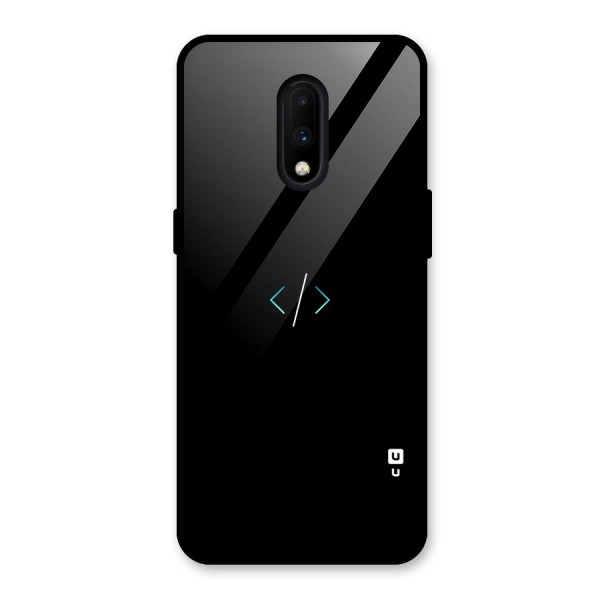 Minimal Dark Coding Glass Back Case for OnePlus 7