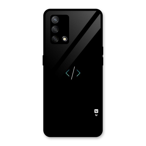 Minimal Dark Coding Glass Back Case for Oppo F19s