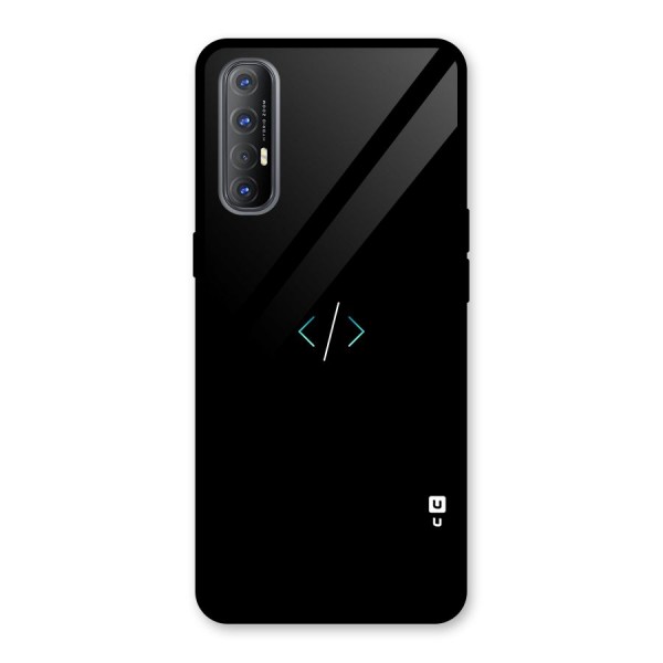 Minimal Dark Coding Glass Back Case for Oppo Reno3 Pro