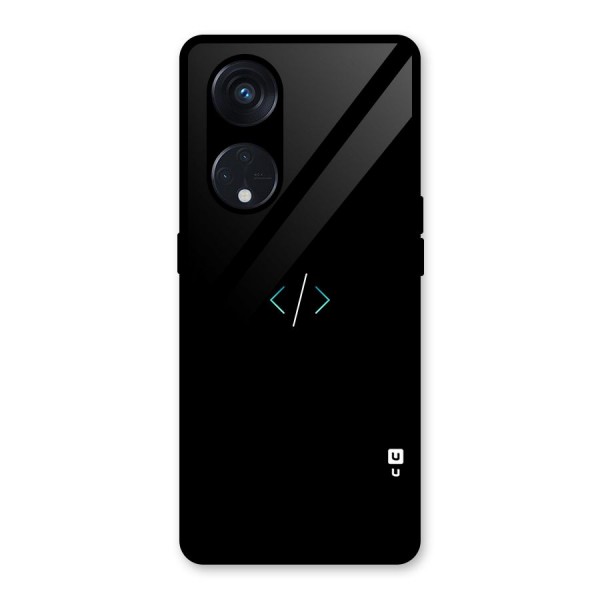 Minimal Dark Coding Glass Back Case for Reno8 T 5G