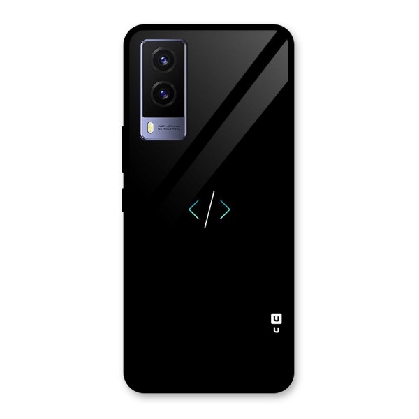 Minimal Dark Coding Glass Back Case for Vivo V21e 5G