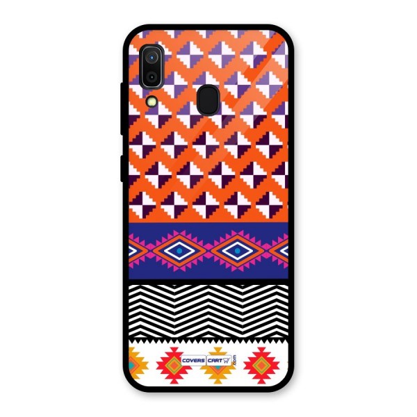 Mixed Pattern Aztec Glass Back Case for Galaxy A30