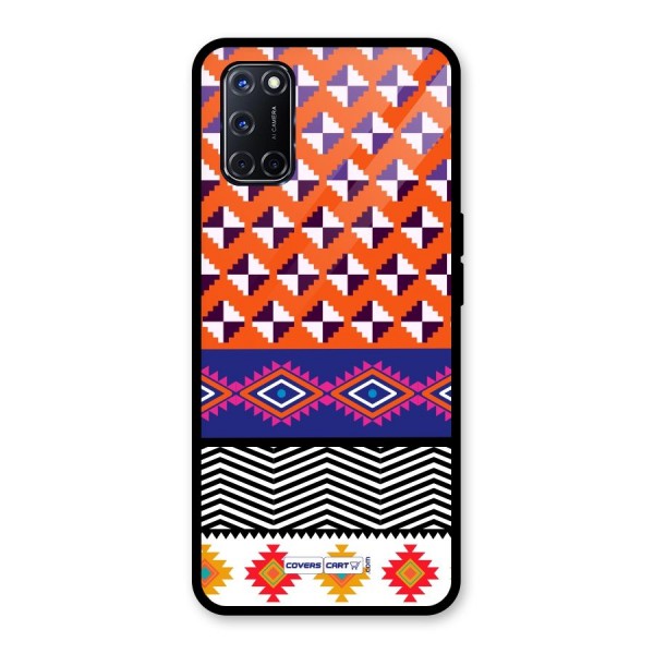 Mixed Pattern Aztec Glass Back Case for Oppo A52