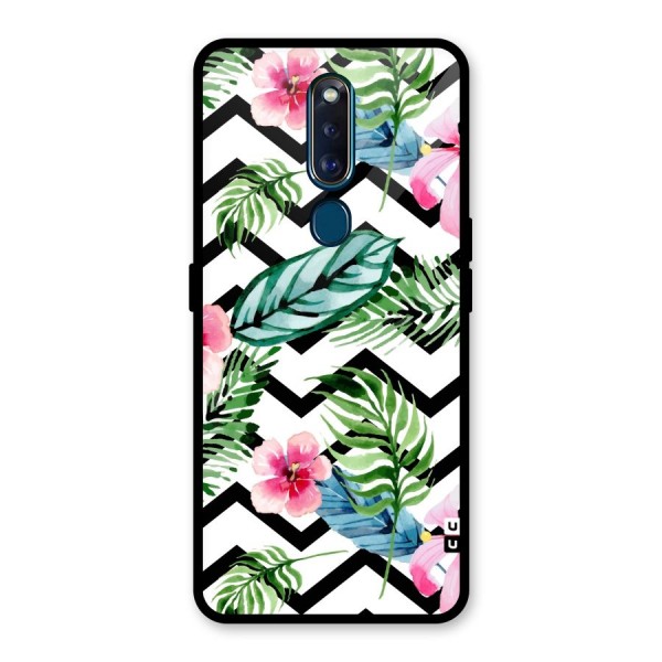 Modern Flowers Glass Back Case for Oppo F11 Pro