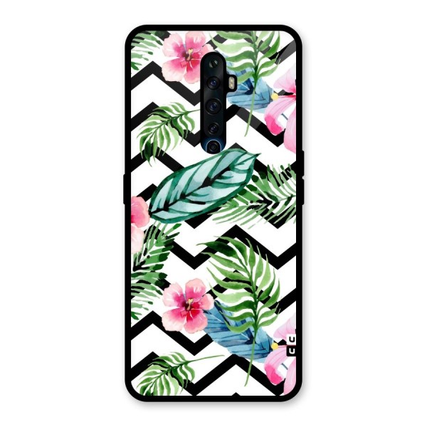 Modern Flowers Glass Back Case for Oppo Reno2 Z