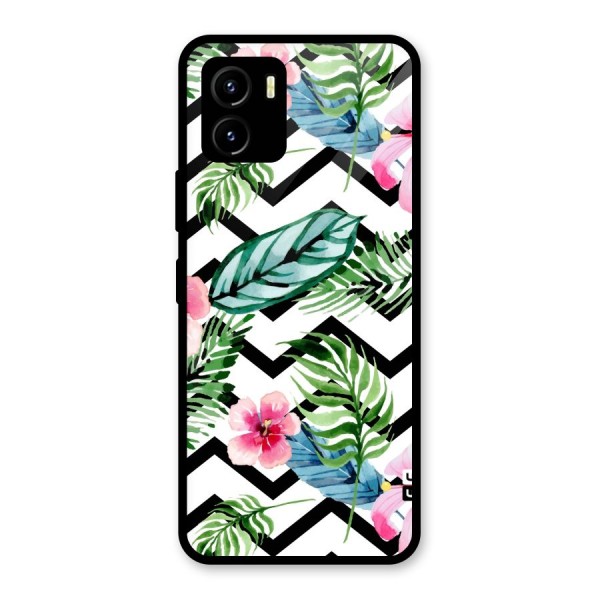 Modern Flowers Glass Back Case for Vivo Y15s