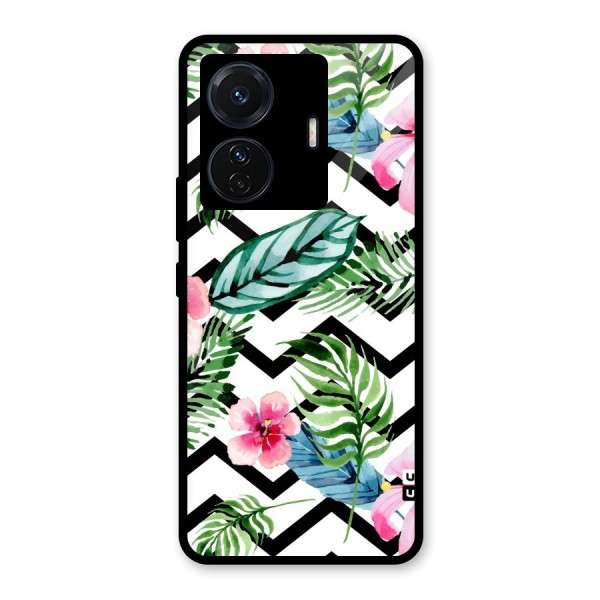 Modern Flowers Glass Back Case for Vivo iQOO Z6 Pro