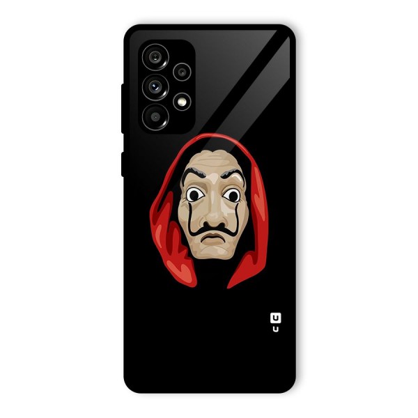 Money Heist Mask Glass Back Case for Galaxy A73 5G