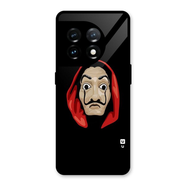 Money Heist Mask Glass Back Case for OnePlus 11