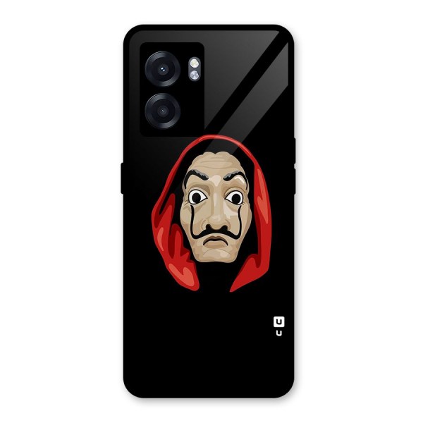 Money Heist Mask Glass Back Case for Oppo K10 (5G)