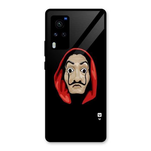 Money Heist Mask Glass Back Case for Vivo X60 Pro