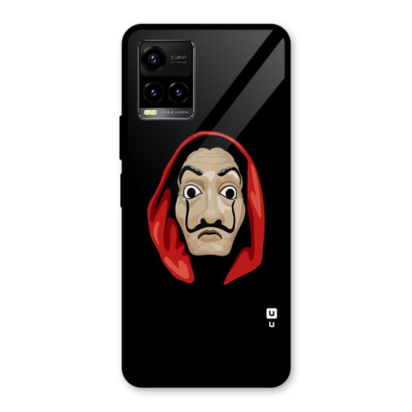 Money Heist Mask Glass Back Case for Vivo Y21 2021