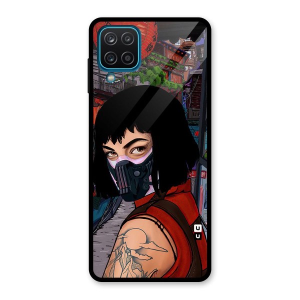 Money Heist Tokyo Mask Glass Back Case for Galaxy A12