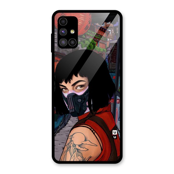 Money Heist Tokyo Mask Glass Back Case for Galaxy M51