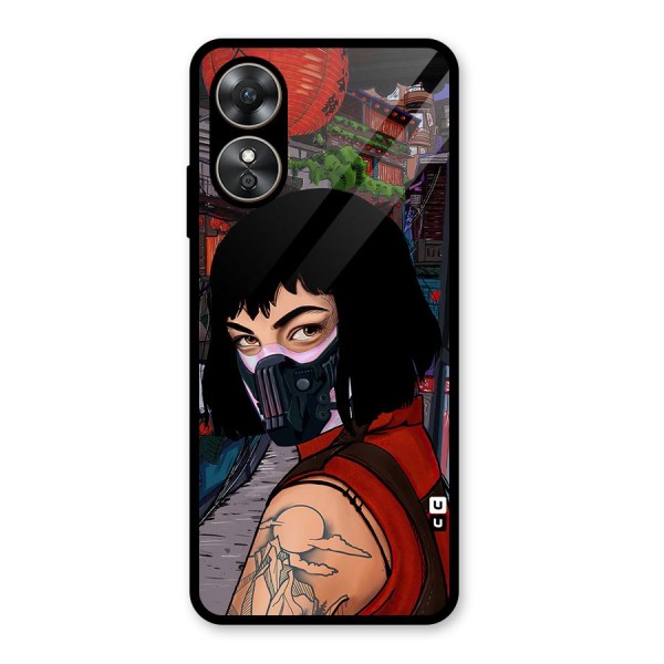 Money Heist Tokyo Mask Glass Back Case for Oppo A17