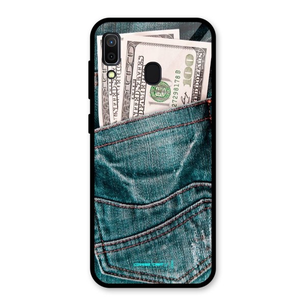 Money in Jeans Glass Back Case for Galaxy A30