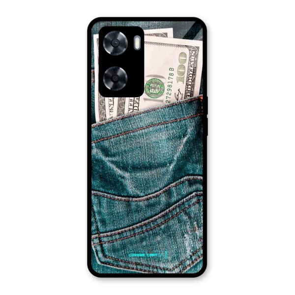 Money in Jeans Glass Back Case for Oppo A57 2022