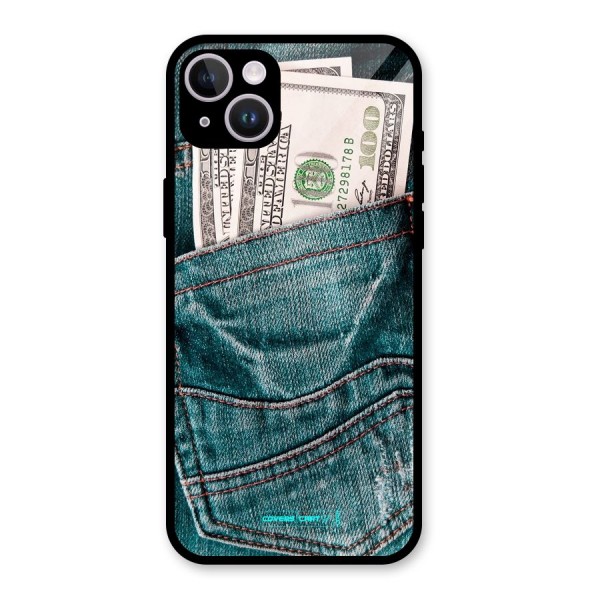 Money in Jeans Glass Back Case for iPhone 14 Plus