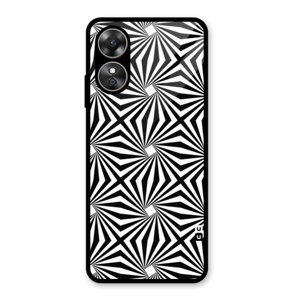 Monochromatic Swirls Glass Back Case for Oppo A17