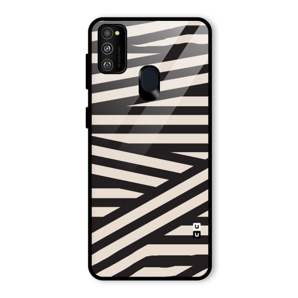 Monochrome Lines Glass Back Case for Galaxy M21