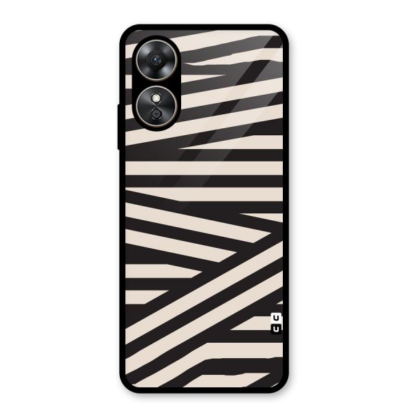 Monochrome Lines Glass Back Case for Oppo A17