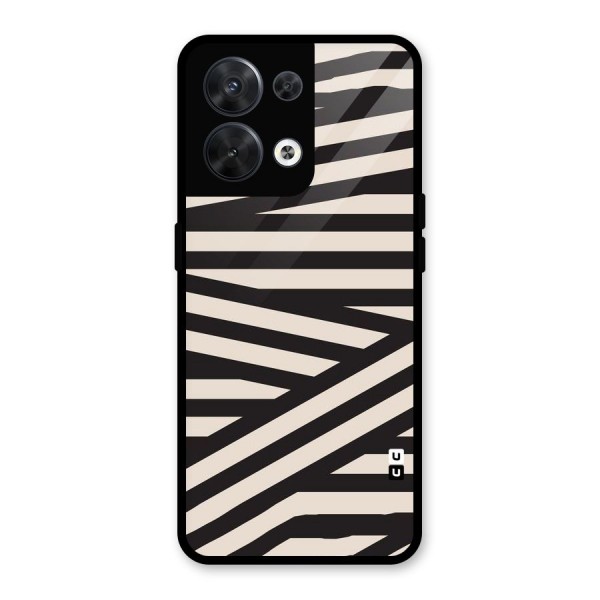 Monochrome Lines Glass Back Case for Oppo Reno8 5G