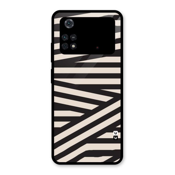 Monochrome Lines Glass Back Case for Poco M4 Pro 4G