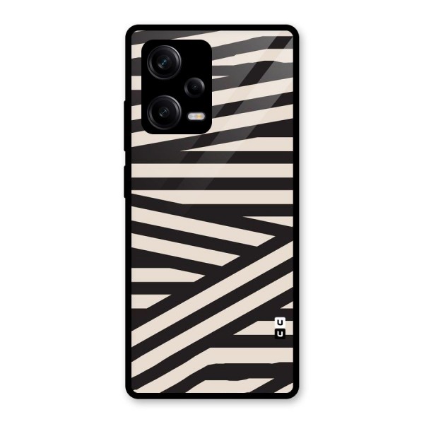 Monochrome Lines Glass Back Case for Redmi Note 12 Pro