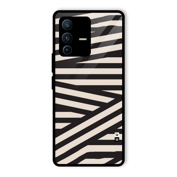 Monochrome Lines Glass Back Case for Vivo V23 Pro