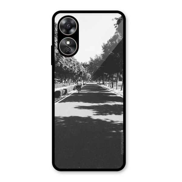 Monochrome Path Glass Back Case for Oppo A17