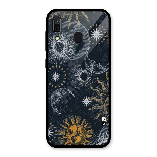 Moon And Sun Glass Back Case for Galaxy A30