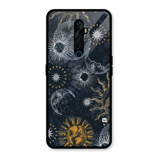 Moon And Sun Glass Back Case for Oppo Reno2 Z