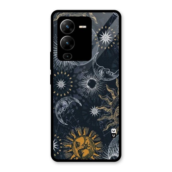 Moon And Sun Glass Back Case for Vivo V25 Pro