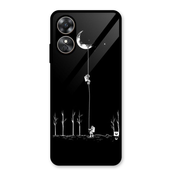 Moon Man Glass Back Case for Oppo A17