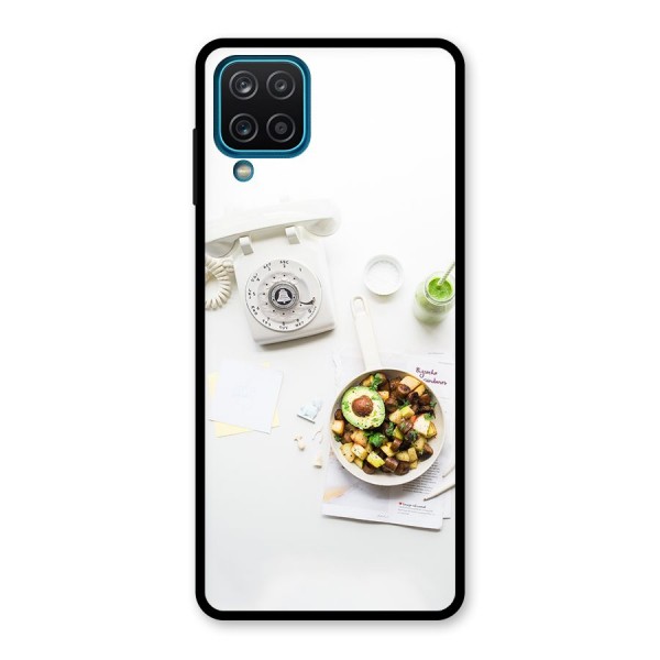 Morning Breakfast Glass Back Case for Galaxy A12