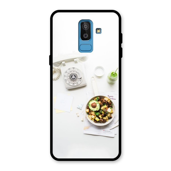 Morning Breakfast Glass Back Case for Galaxy J8