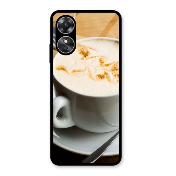 Morning Coffee Glass Back Case for Oppo A17