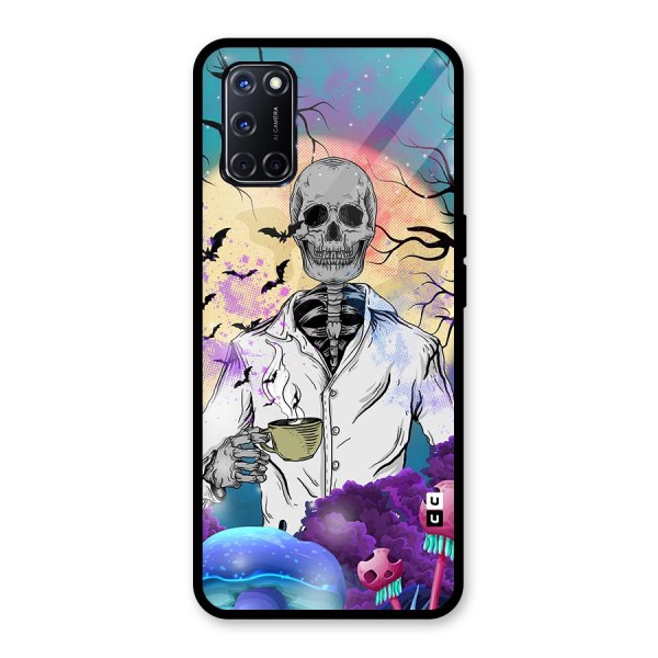 Morning Tea Skull Glass Back Case for Oppo A52