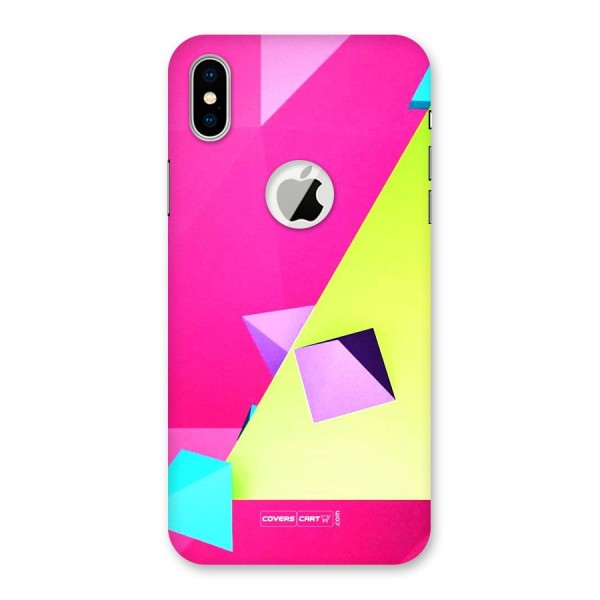 Motion Triangles Back Case for iPhone XS Logo Cut